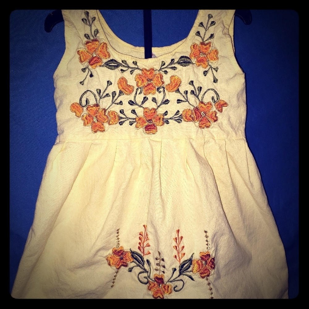 Summer Style Yellow & Orange flowers handstiched